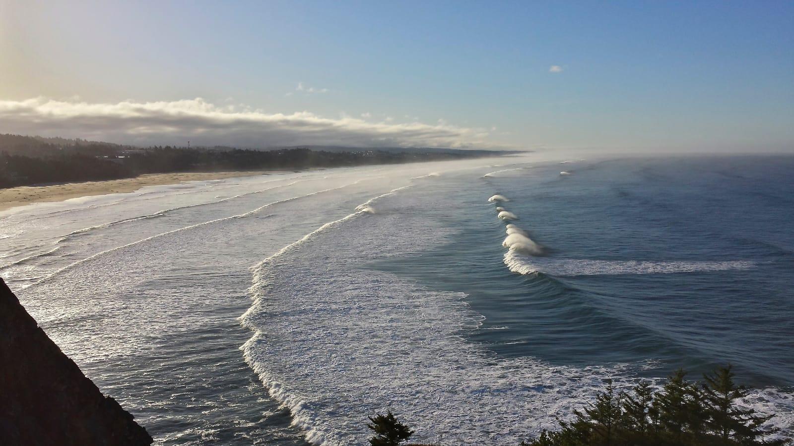 Looking south from Lighthouse toward Agate Beach panoramio at Agate Beach, Lincoln County, Oregon