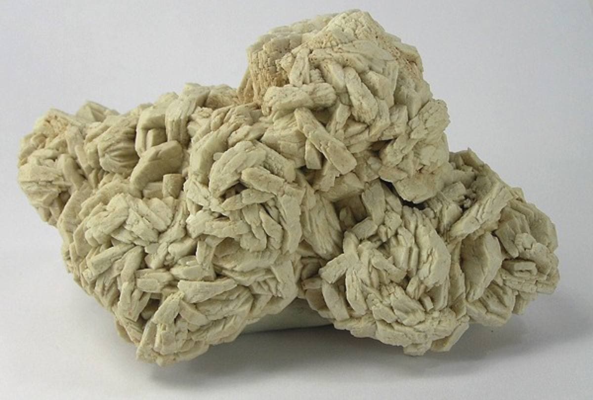 Cream bladed albite rosettes, Magnet Cove, Arkansas