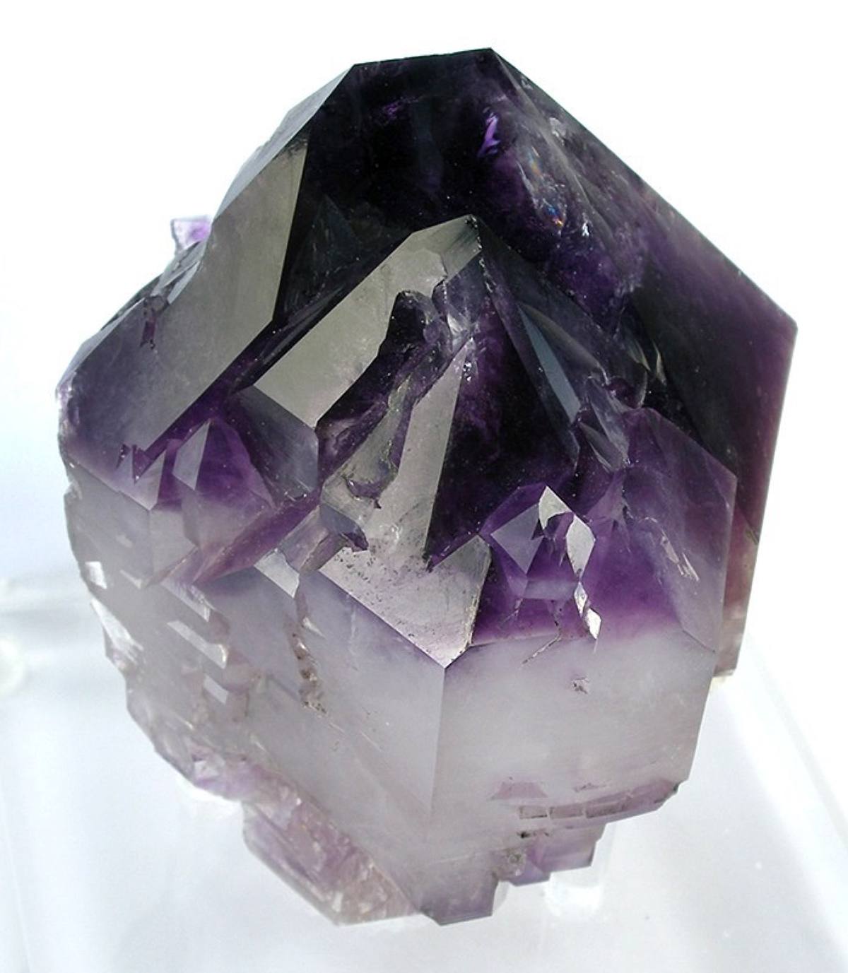 Amethyst crystal with purple-to-colourless zoning, Jacksons Crossroads, Georgia