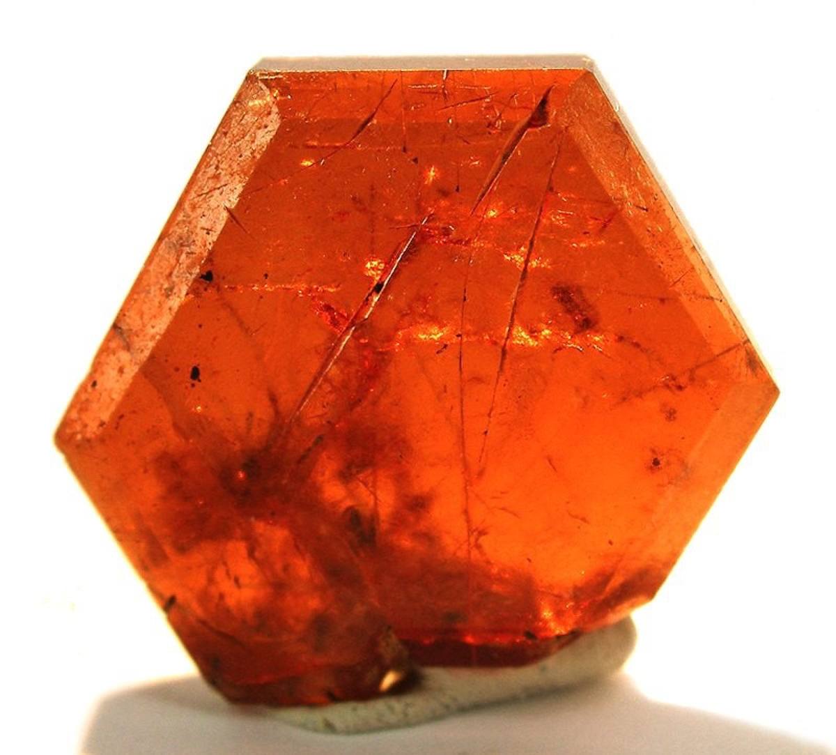 Orange tabular bastnäsite crystal, Zagi Mountain