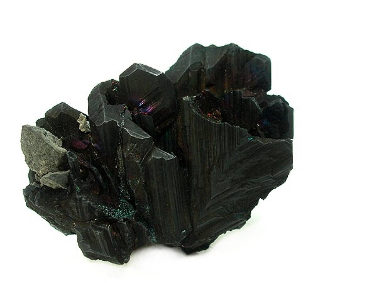 Chalcocite with blue-purple iridescent tarnish, Bristol, Connecticut