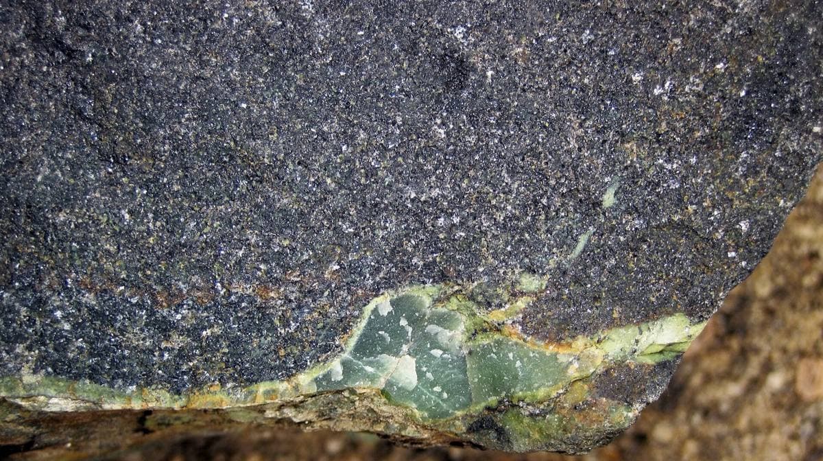 Chromitite in serpentinite, Red Lodge district, Montana