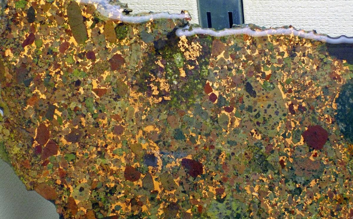 Native copper disseminated in host conglomerate, Keweenaw Peninsula, Michigan