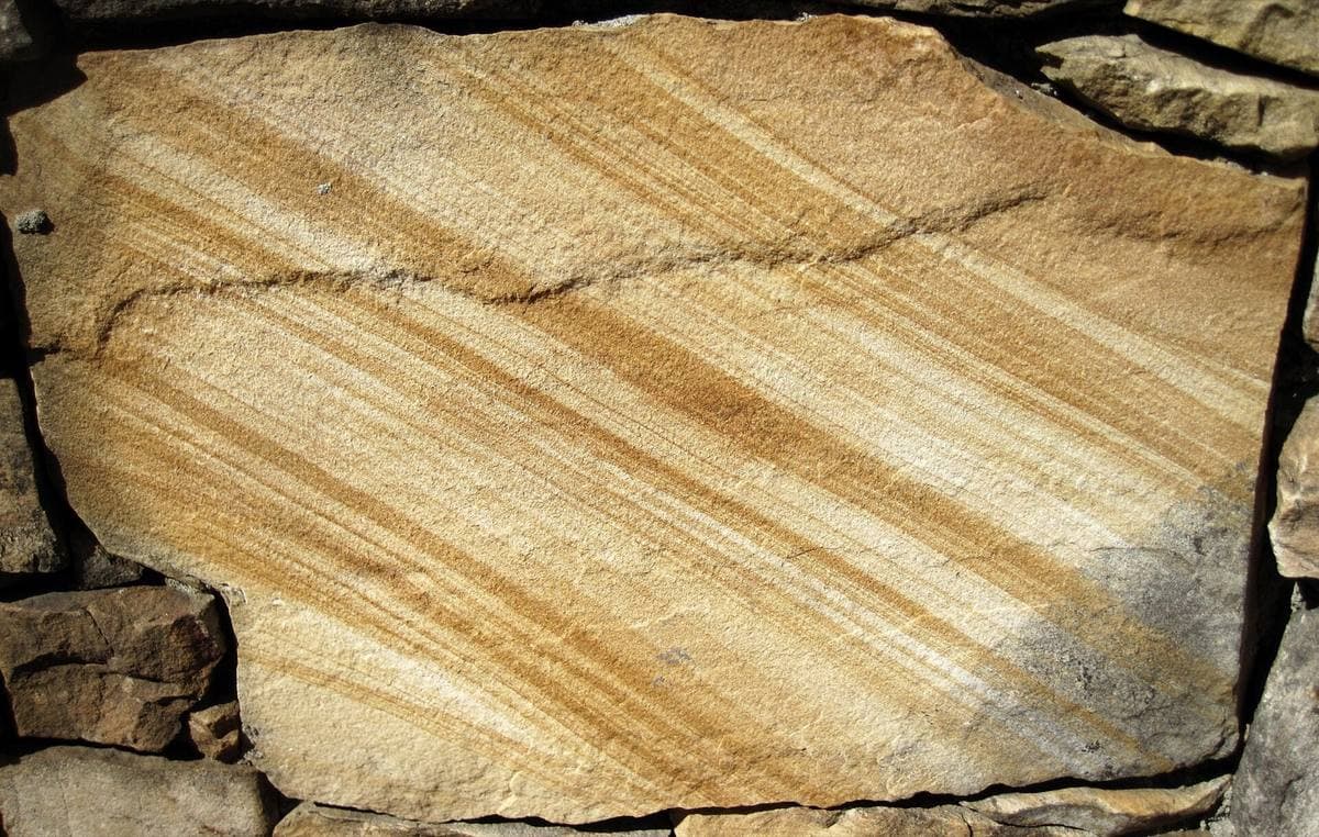 Crab Orchard sandstone with Liesegang iron banding, Crossville, Tennessee