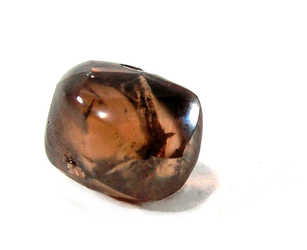 Rounded champagne-brown rough diamond with adamantine lustre, Crater of Diamonds, Arkansas