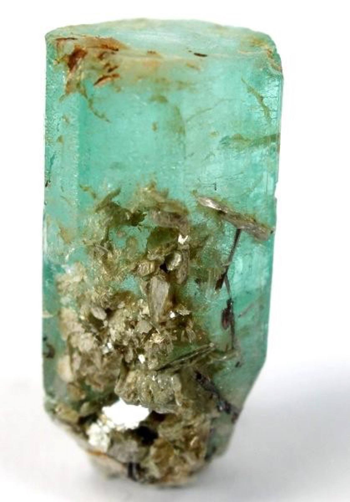 Emerald prism with inclusions, Rist Mine, Hiddenite, North Carolina