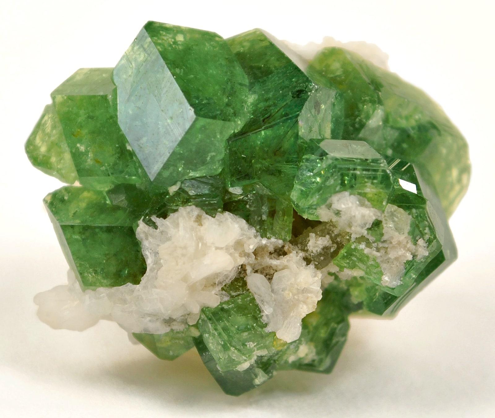 Green Garnet specimen - Andradite Stilbite Ca dem05a