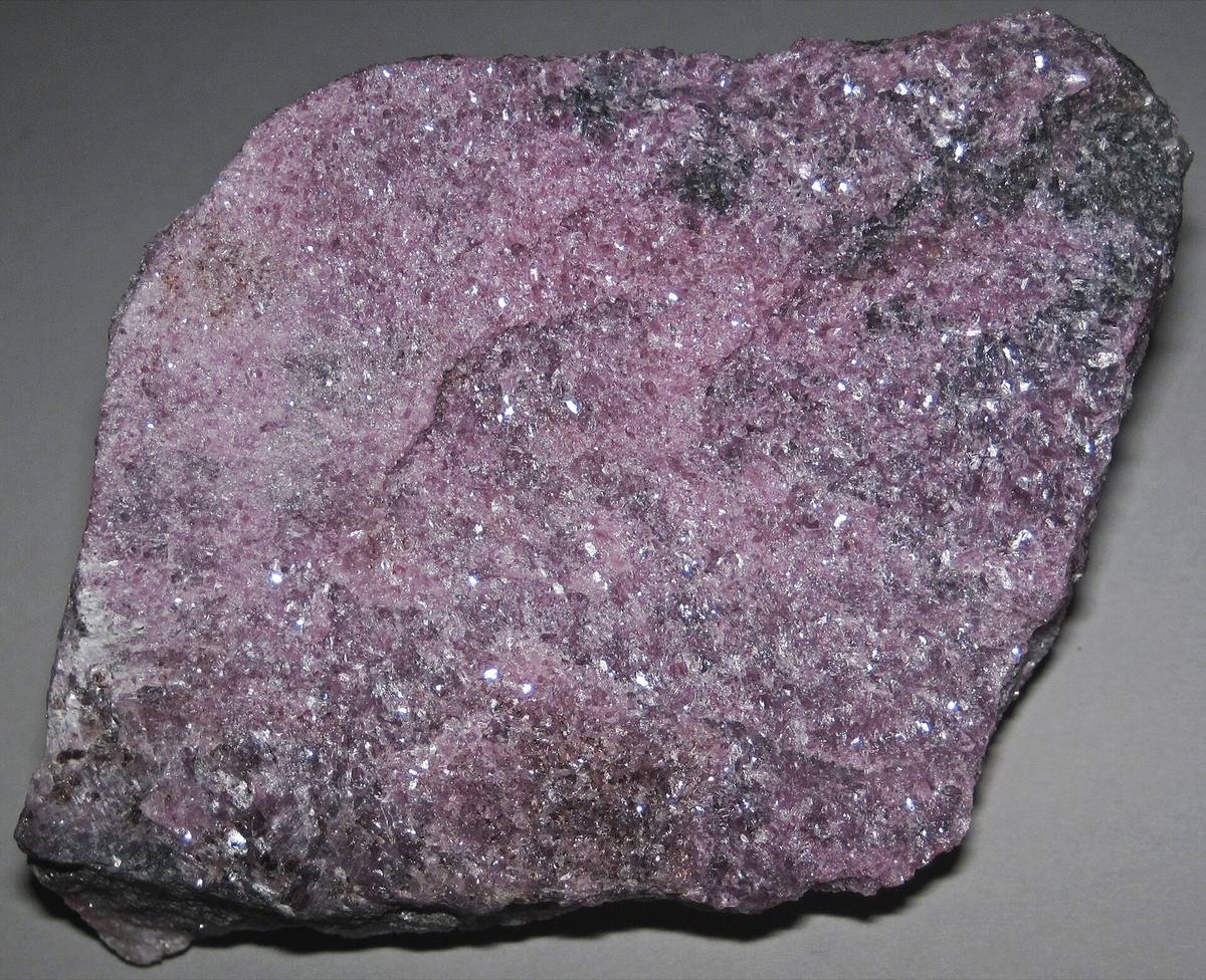 Pink-lilac hexagonite in marble, Gouverneur Talc Mine, New York
