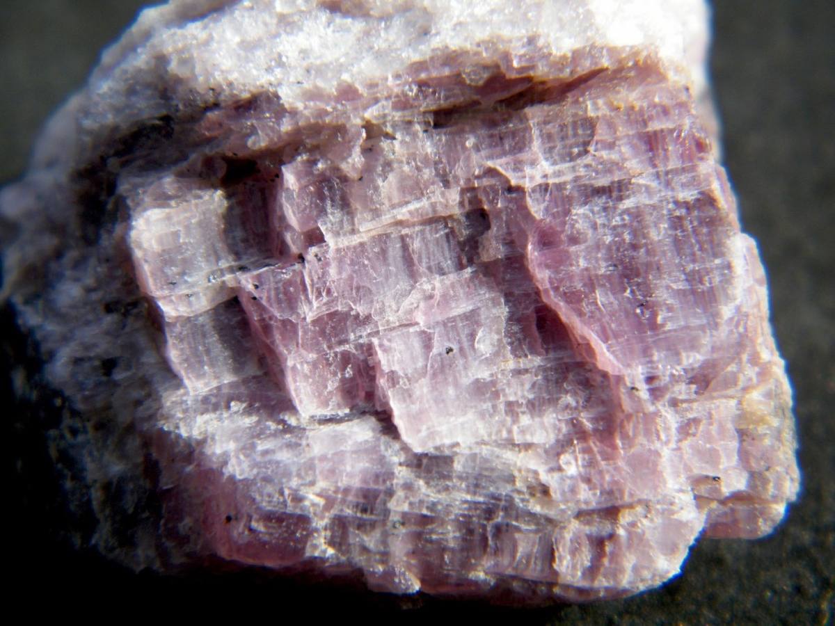 Pink hexagonite cleavage aggregate, Balmat, New York