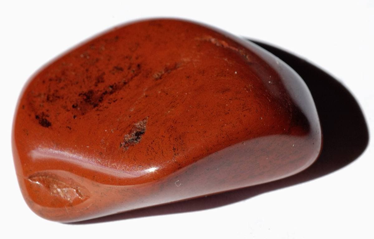 Polished deep-red opaque jasper
