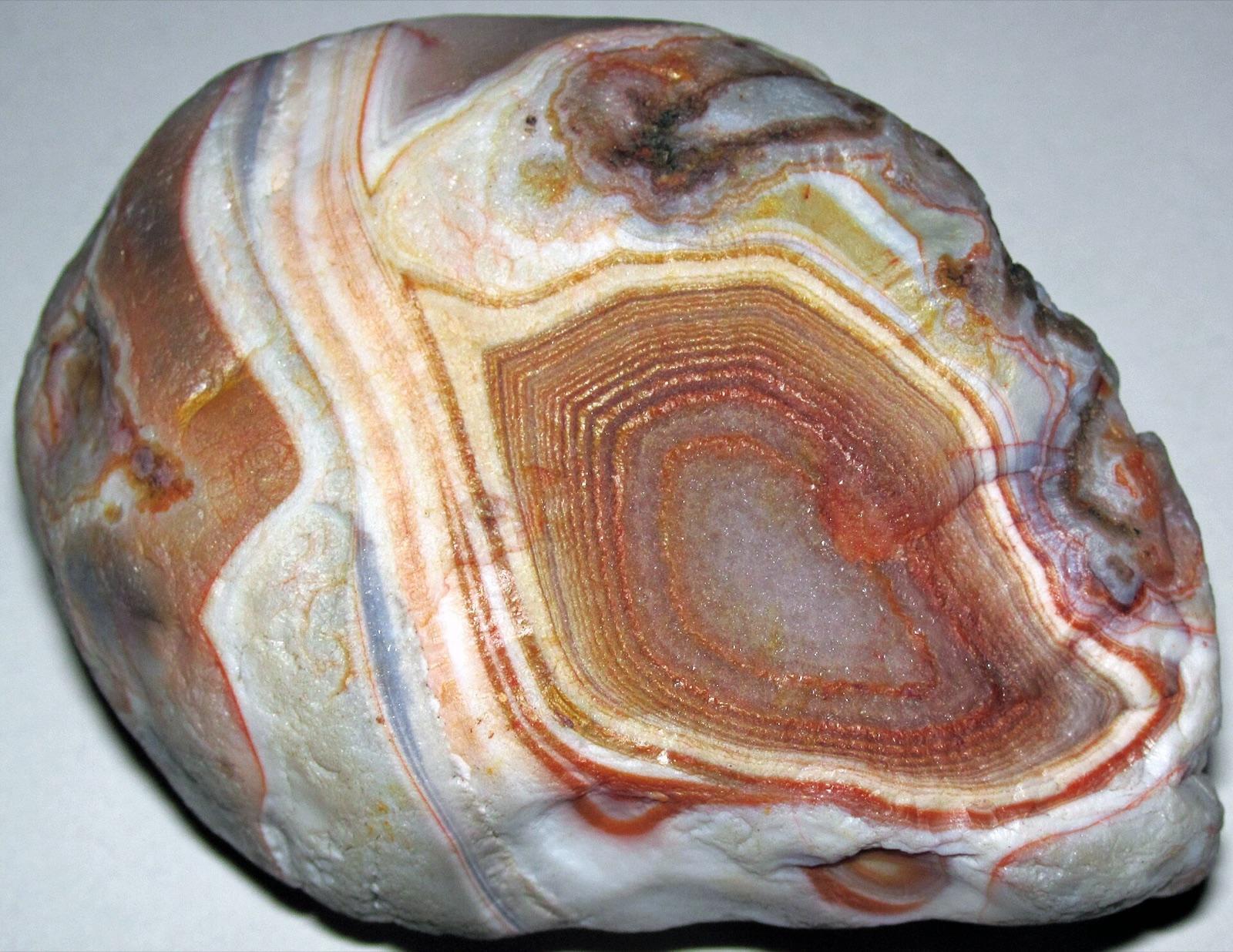 Banded agate nodule from the floor of Lake Superior off the Keweenaw Peninsula, Michigan