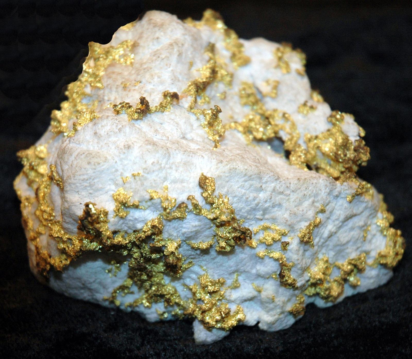 Mother Lode gold ore from Grass Valley, California, with gold in quartz