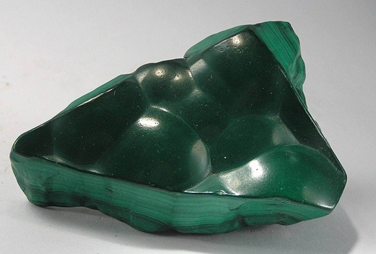 Polished botryoidal malachite mass, Kolwezi