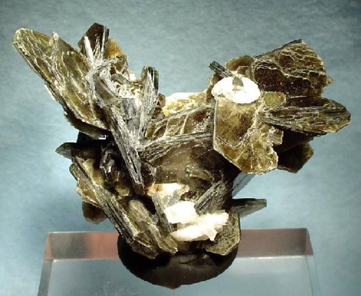 Lustrous muscovite plates, Rist Mine, Hiddenite, North Carolina