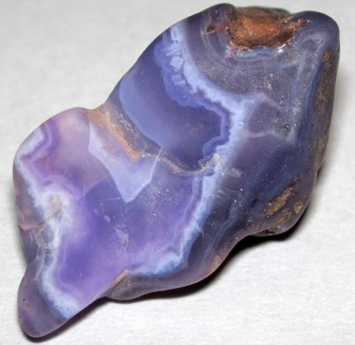 Violet banded agate nodule, Ethiopia