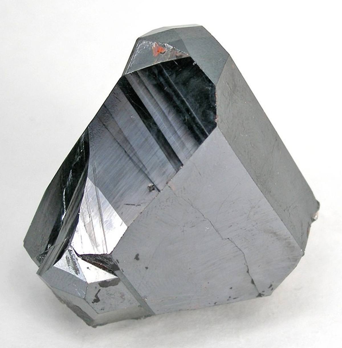 Sharply twinned black rutile crystal, Graves Mountain, Georgia