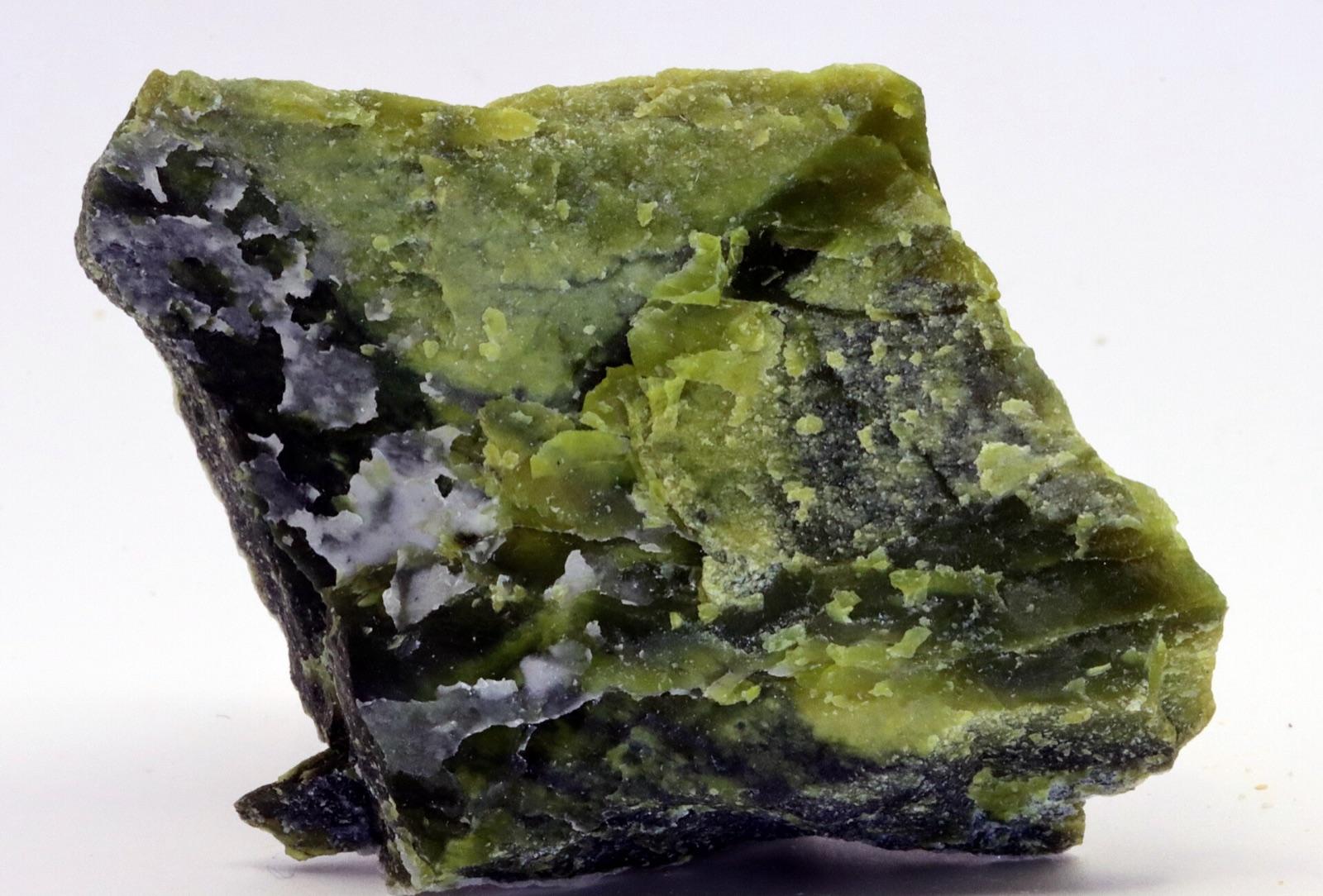 Waxy yellow-green serpentine, Carles gold mine, Asturias, Spain