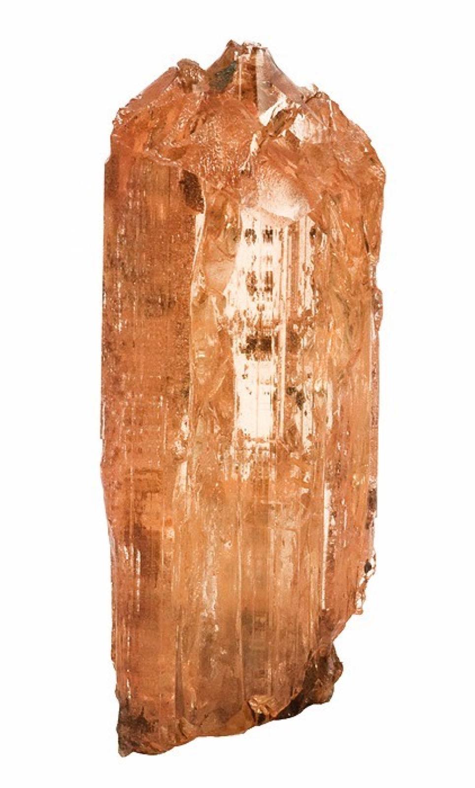 Imperial orange prismatic topaz with vertical striations