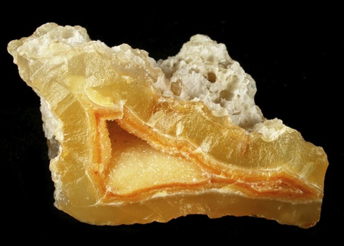 Golden-yellow chalcedony, Chimney Rock Quarry, New Jersey