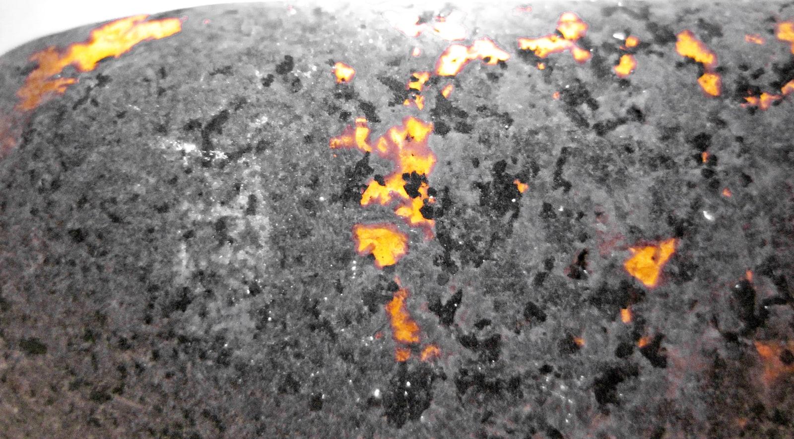 Yooperlite specimen - Yooperlite (sodalite syenite) (Lake Superior shoreline, Upper Peninsula of Michigan, USA) 9