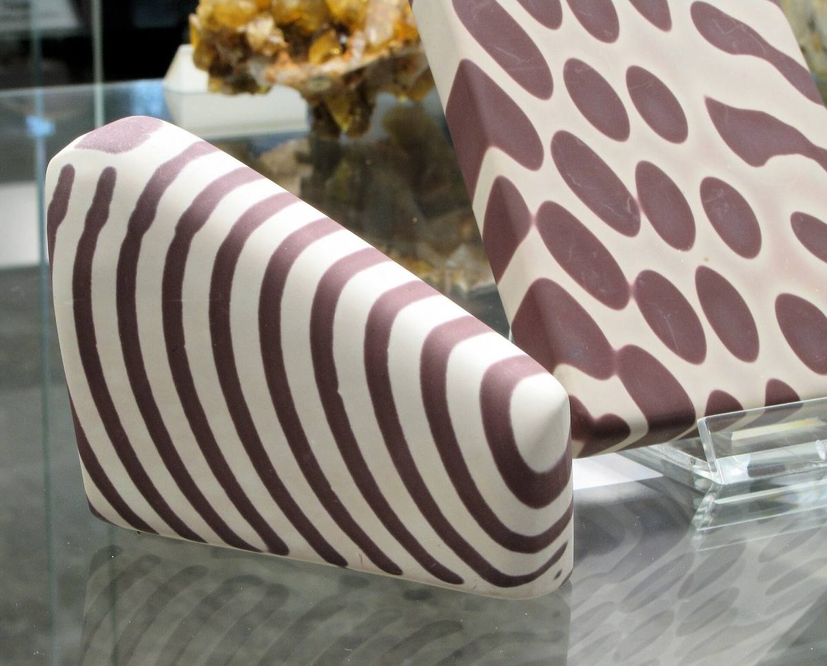 Zebra rock showing the concentric banded variant