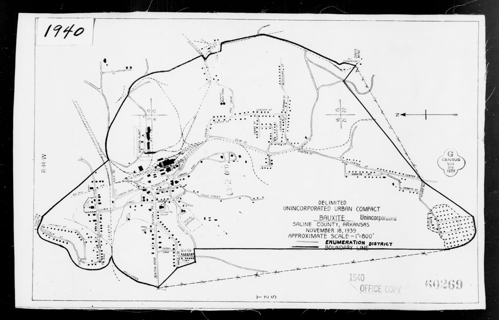 1940 Census Enumeration District Maps   Arkansas   Saline County   Bauxite   ED 63 2   NARA   5822911 at Bauxite Quarries, Saline County, Arkansas