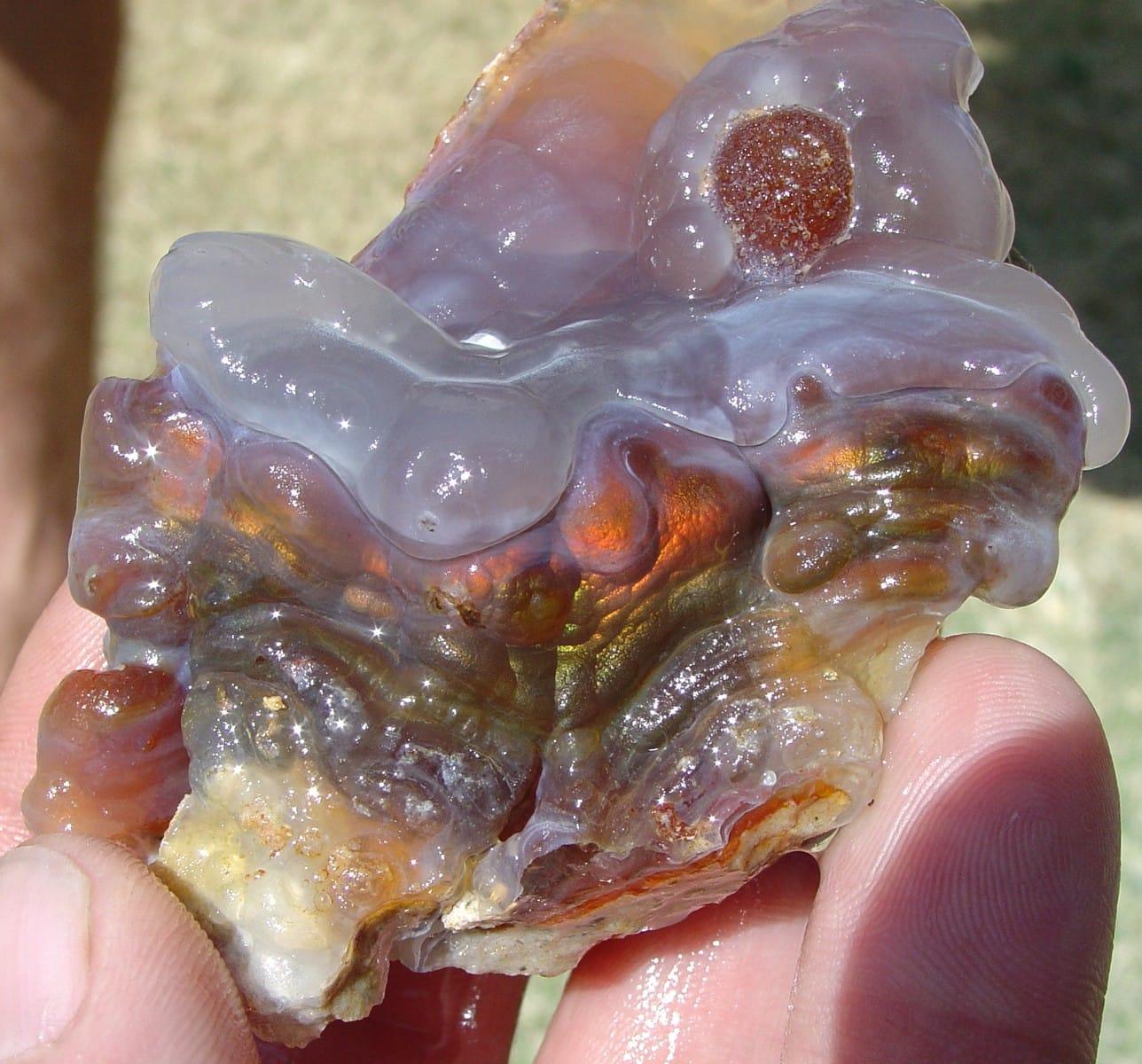 High Grade Slaughter Mountain Arizona Fire Agate Rough at York Area, Greenlee County, Arizona