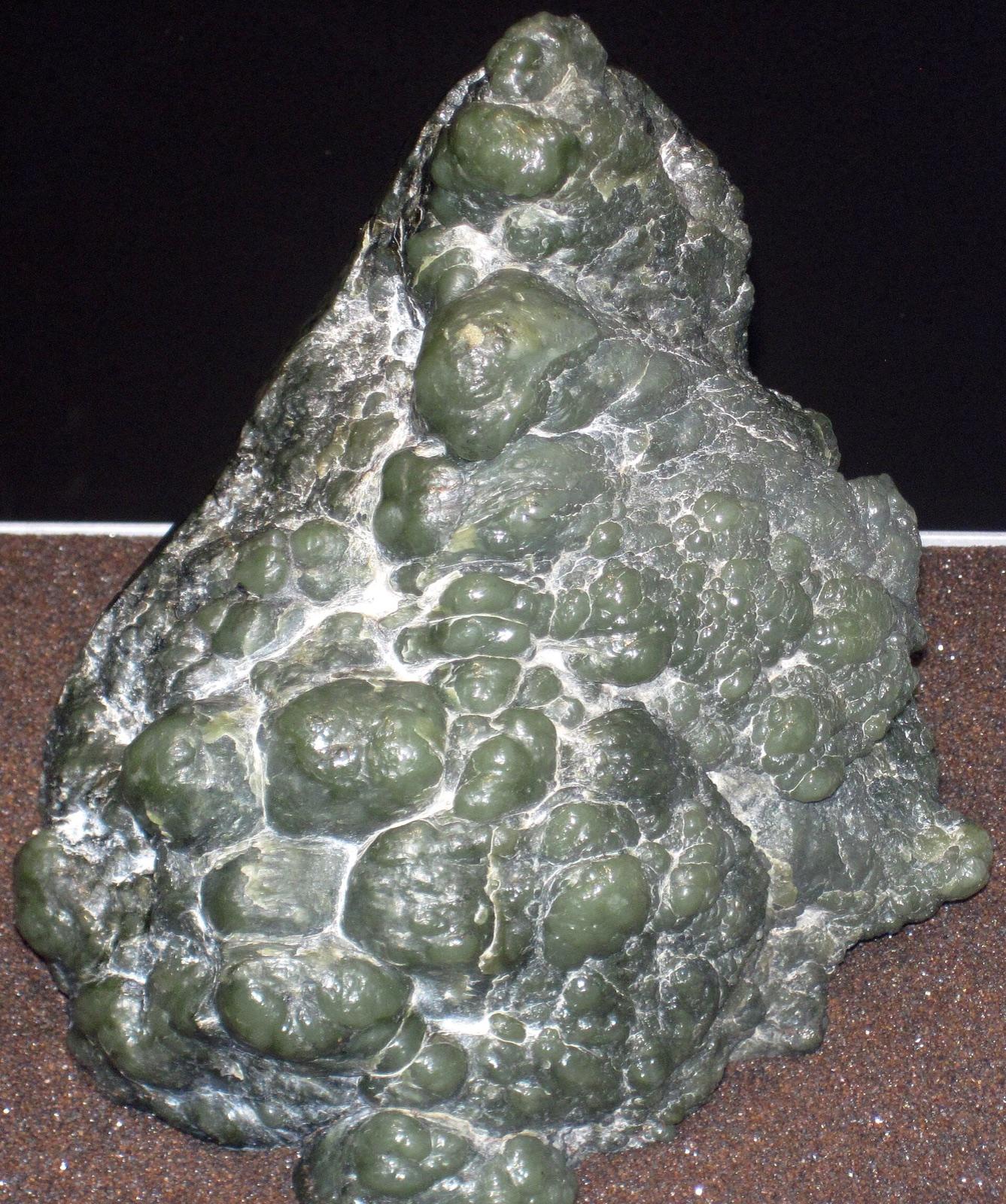Botryoidal nephrite jade specimen from California at Happy Camp Jade Mines, Siskiyou County, California