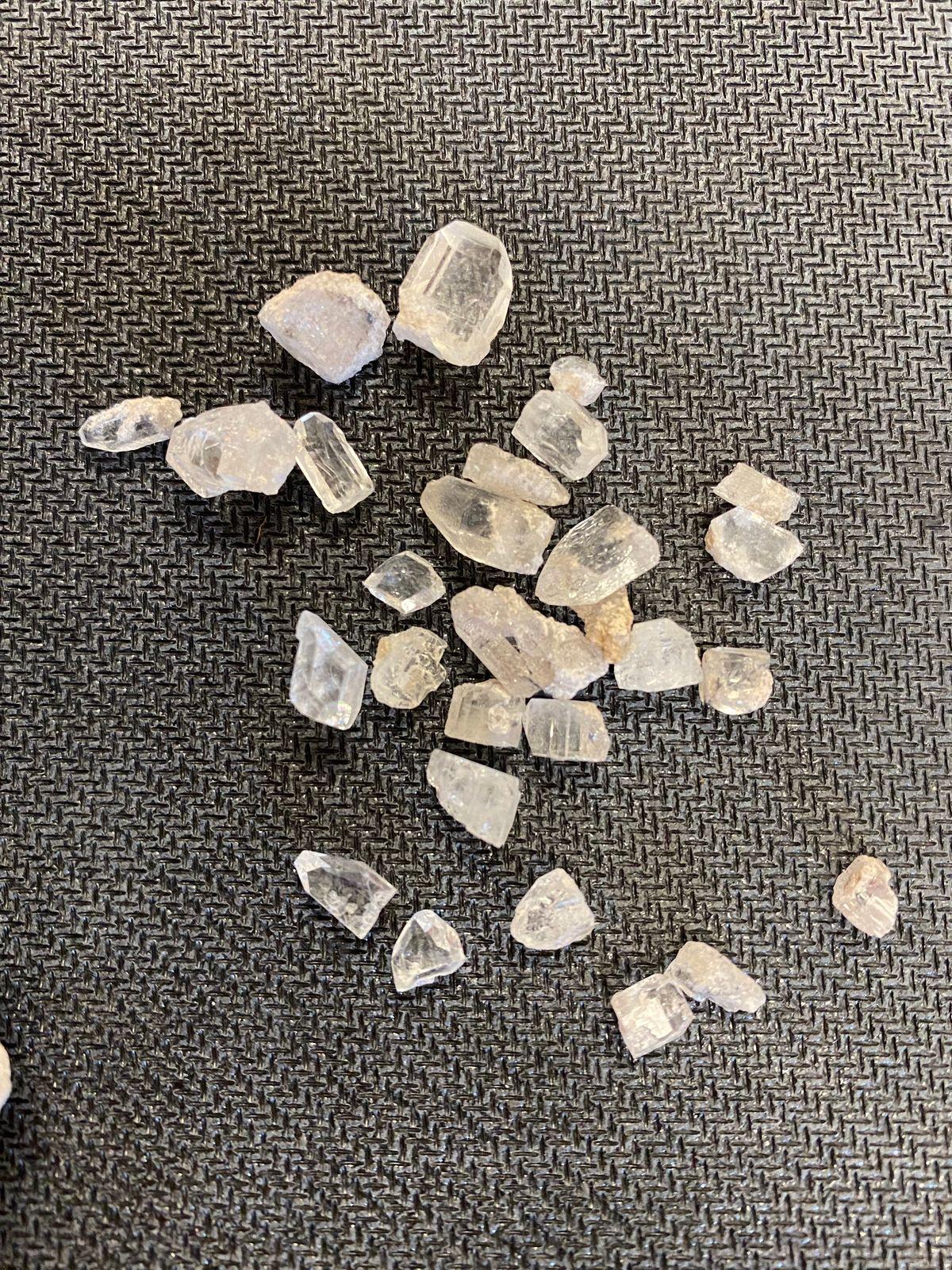 Clear topaz crystals, like the smoky and clear topaz found in the Tarryall Mountains