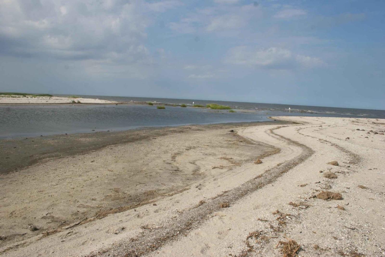 The undeveloped Delaware Bay beach at Prime Hook National Wildlife Refuge, Sussex County, Delaware, the refuge shoreline that includes Fowler Beach.