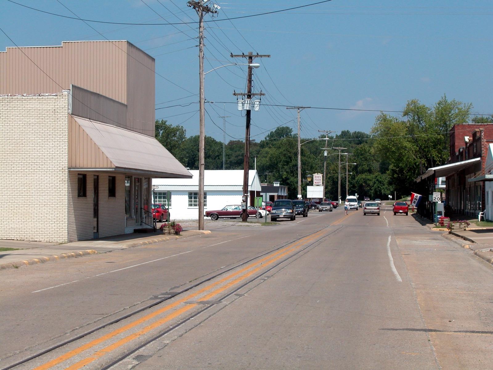 Main street in Rosiclare, Hardin County, Illinois, the milling and shipping town of the Illinois fluorspar district