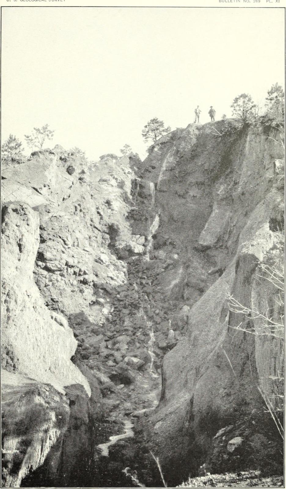 The Big Vein between the peridotite and the gneiss at the Corundum Hill mine in Macon County, North Carolina, from a 1906 USGS corundum bulletin