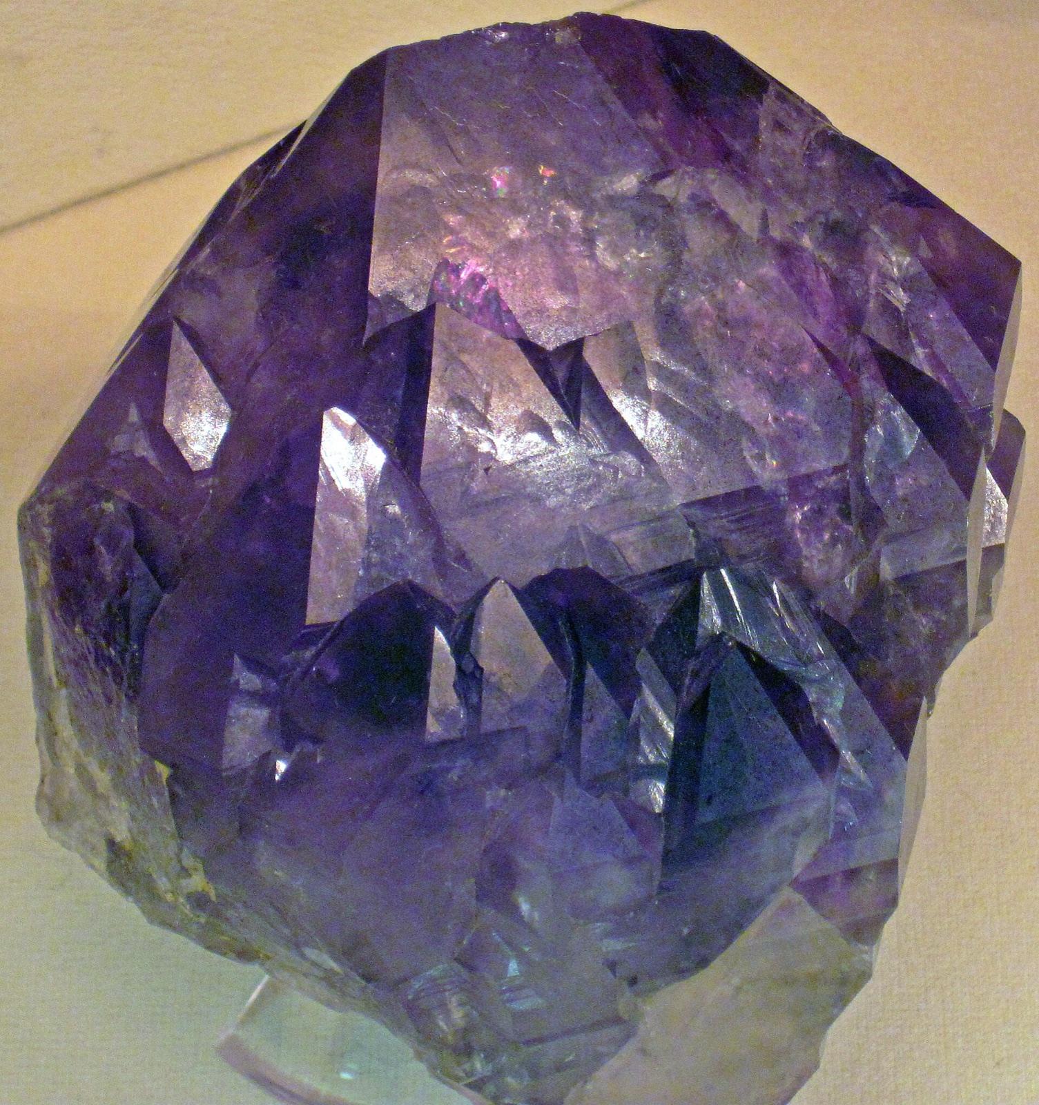 Deep purple amethyst crystal from the Reel Mine, Lincoln County, a representative specimen of the amethyst found near Danbury, Stokes County, North Carolina