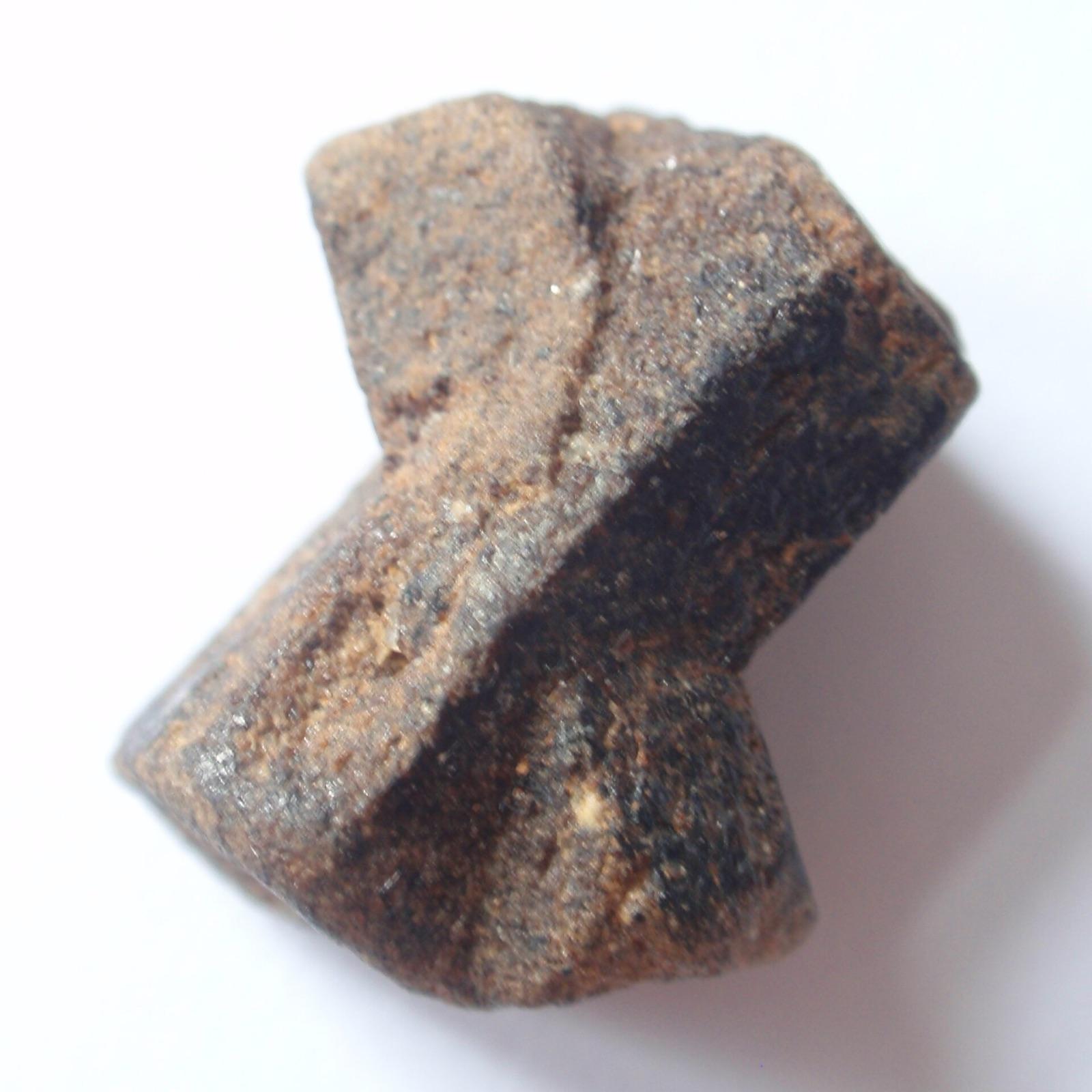 Cross-shaped twinned staurolite crystal (fairy cross), a representative specimen of the staurolite found at Vengeance Creek, Cherokee County, North Carolina