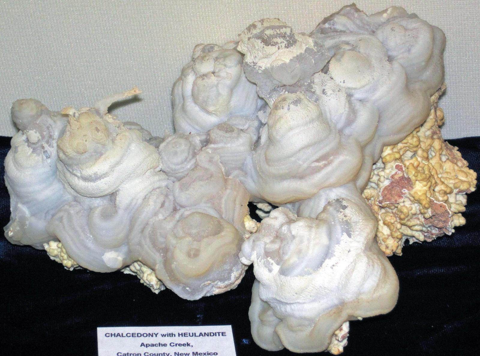 Botryoidal chalcedony specimen from New Mexico, representative of the chalcedony found near Hatch, Doña Ana County, New Mexico
