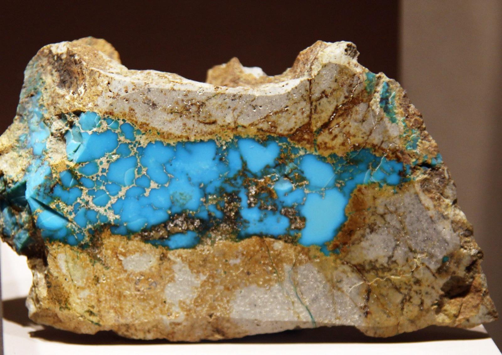 Cerrillos turquoise specimen in the Smithsonian collection, representative of the turquoise found at Mount Chalchihuitl, Santa Fe County, New Mexico