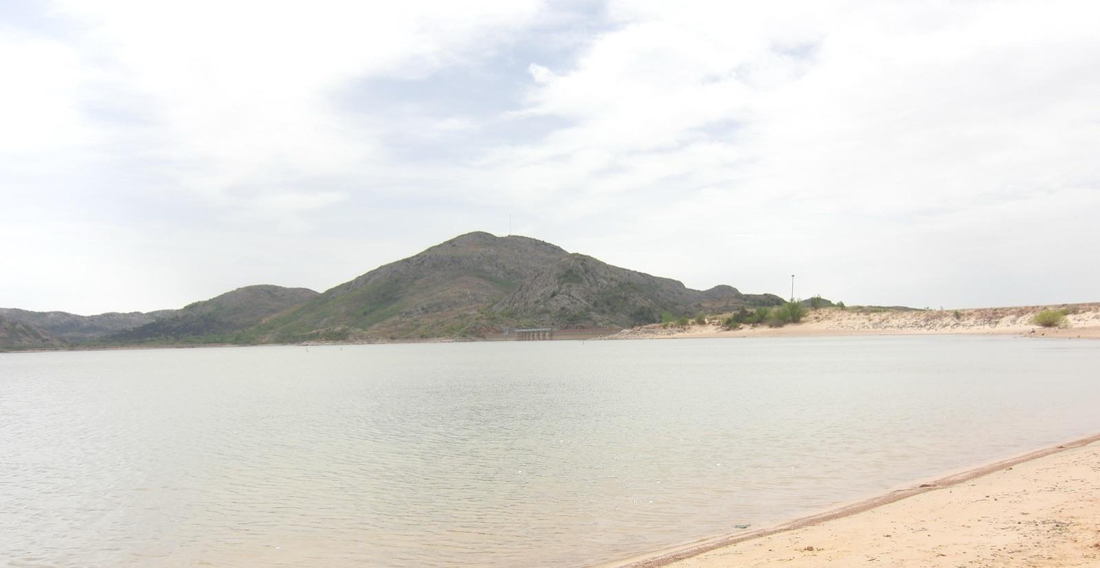 Lake Altus-Lugert below the granite peaks of Quartz Mountain in Greer County, Oklahoma, the same county as Mangum