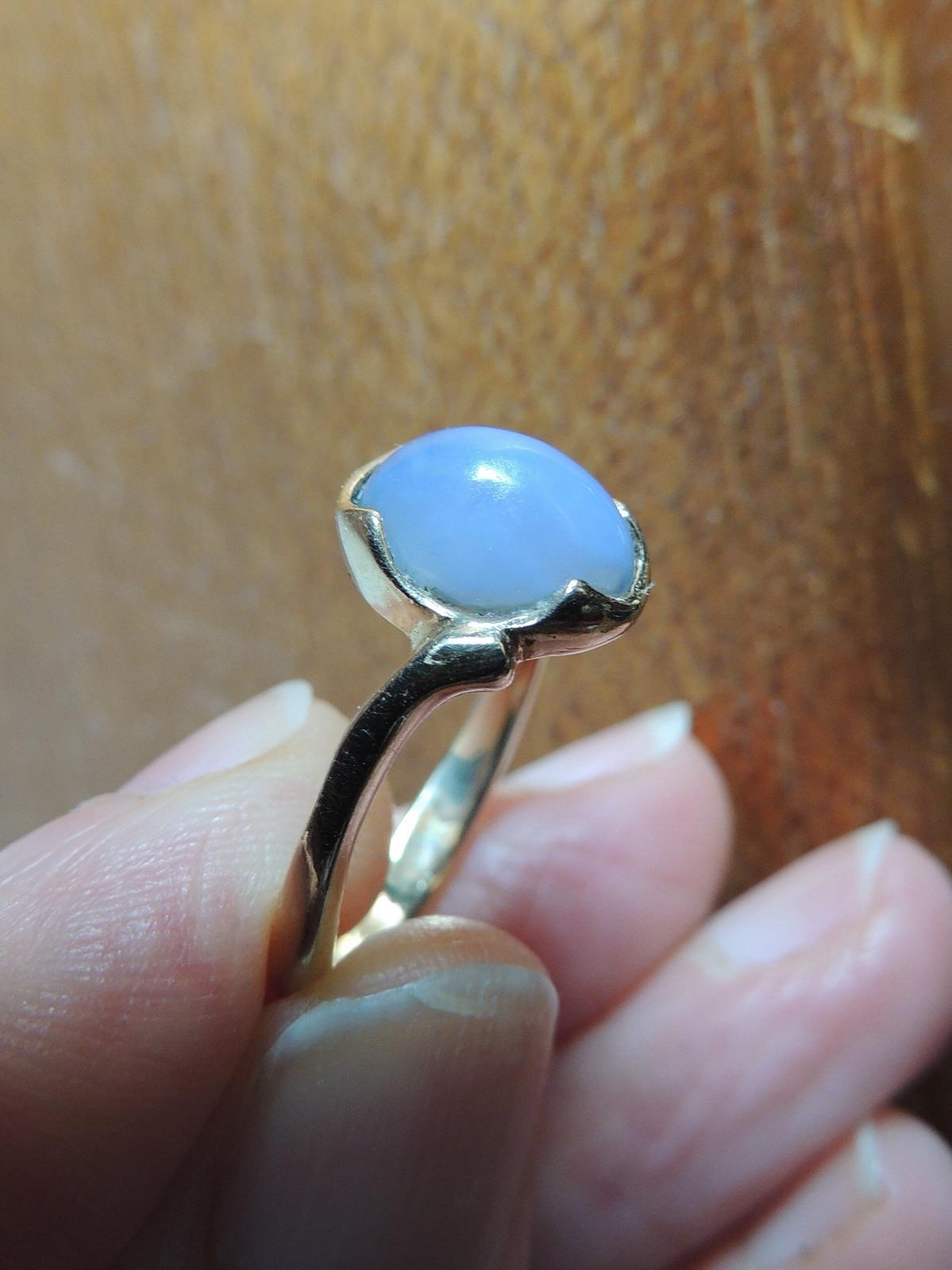 Ellensburg blue agate, the pale blue chalcedony from Kittitas County, Washington, set in a ring