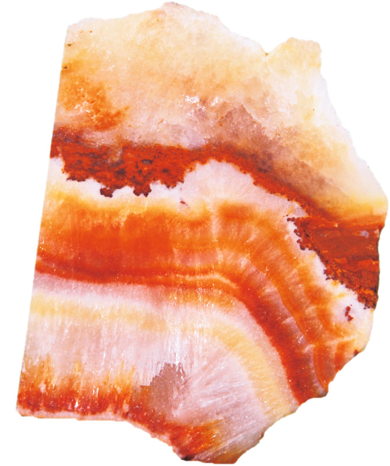 Banded agate, like the gray and red chalcedony found in the White Bluffs gravels near Ringold