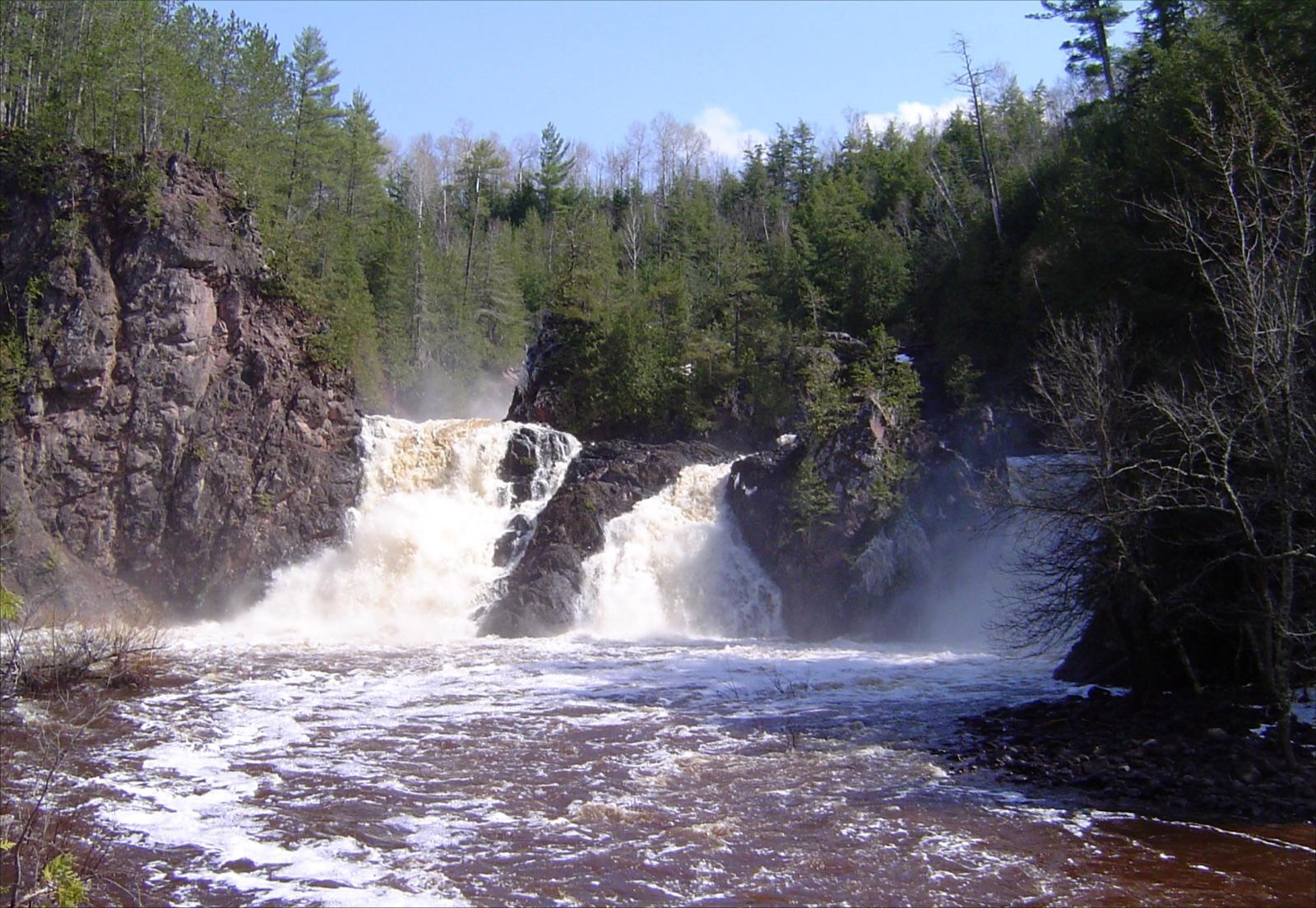 Saxon Falls on the Montreal River gorge, Iron County, Wisconsin