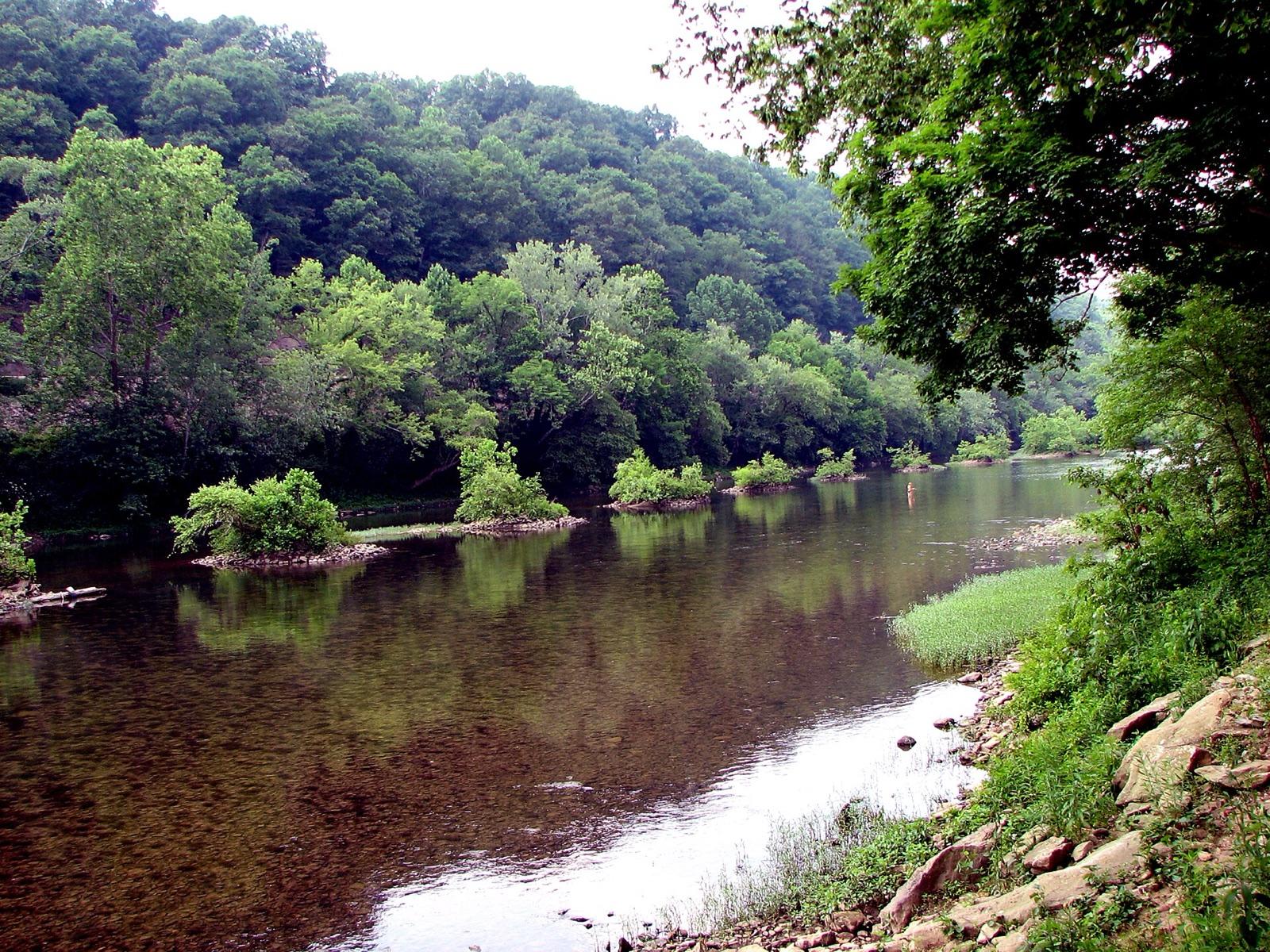 The Greenbrier River near Fort Spring, Greenbrier County, West Virginia.