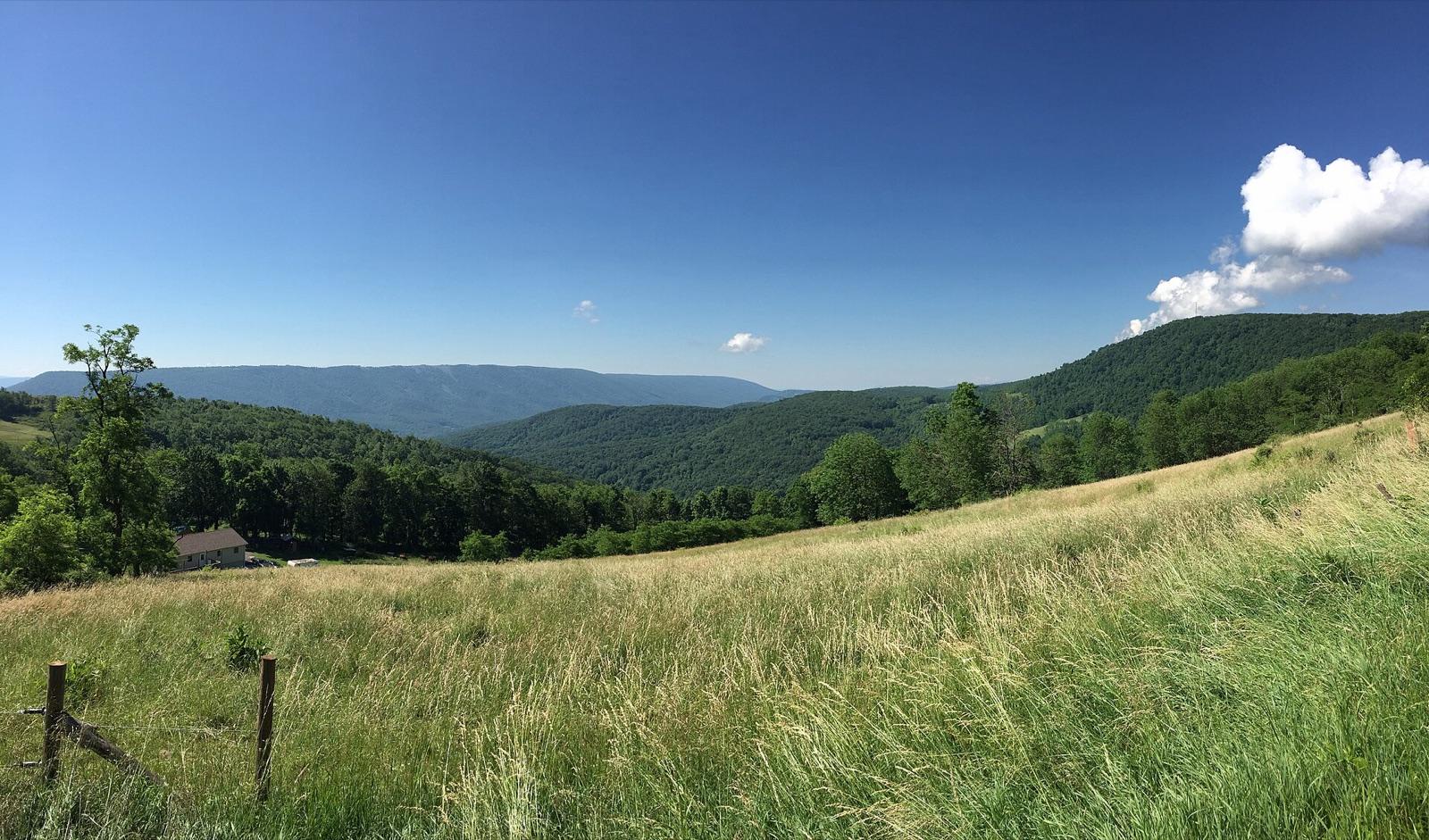 The New Creek valley below Knobly Mountain, Mineral County, West Virginia.