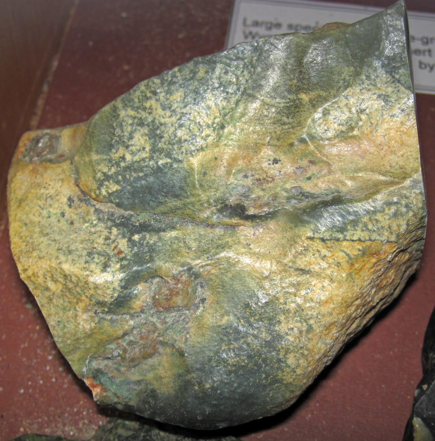 Ephrite jade ventifact (Precambrian; Granite Mountains, Wyoming, USA) 5 (24664738236) at Laramie Mountains, Albany County, Wyoming