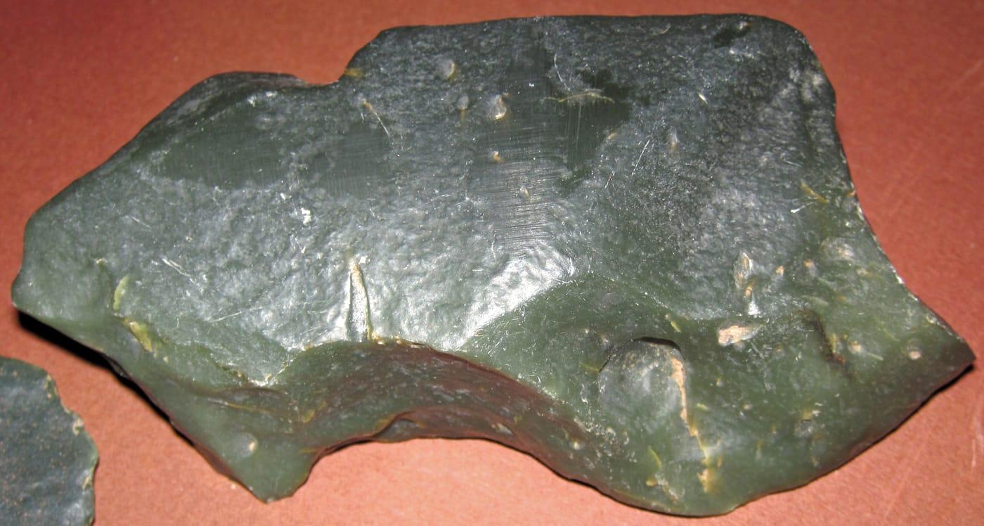 Nephrite jade ventifact (Precambrian; Granite Mountains, Wyoming, USA) 3 (24690945305) at Warm Springs, Fremont County, Wyoming